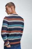 Suéter cuello redondo con rayas