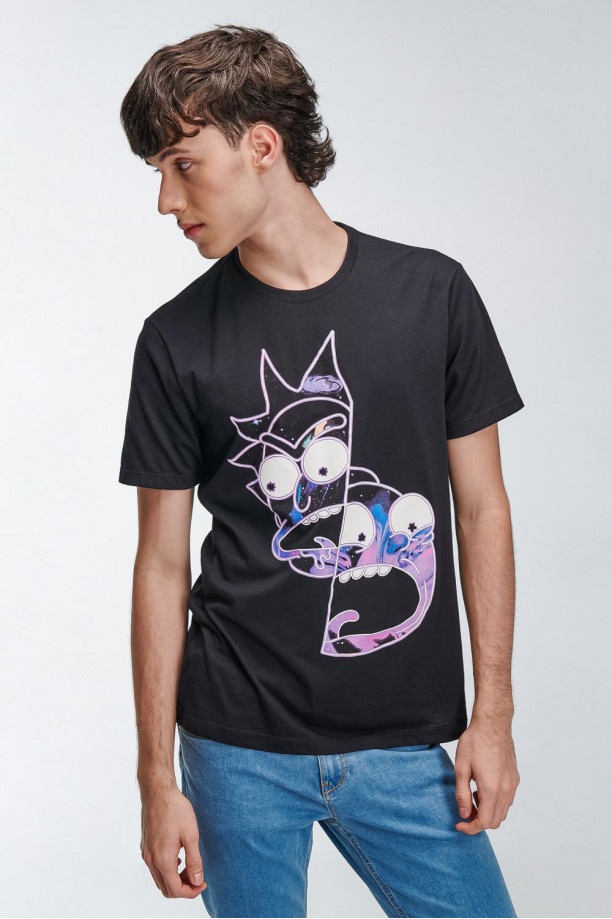 Camiseta, con estampado en frente, de Rick & Morty