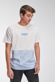 Camiseta manga corta con bloque de color y estampado localizado.