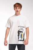 Camiseta estampada, cuello redondo, manga corta con estampado frente