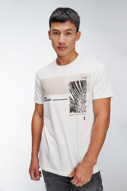 Camiseta básica manga corta estampada.