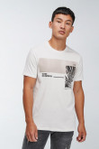 Camiseta básica manga corta estampada.