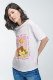 Camiseta básica manga corta estampada.