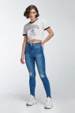 Jean jegging super alto.