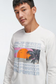 Buzo cuello redondo estampado.