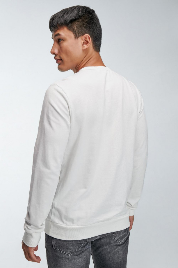 Buzo cuello redondo estampado.