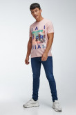 Camiseta básica manga corta estampada.