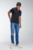 Camiseta Polo unicolor con cuello y puños tejidos.