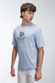 Camiseta para hombre manga corta, con estampado básico sobre el frente