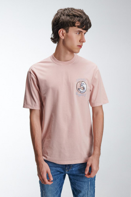 Camiseta para hombre manga corta, con estampado básico sobre el frente