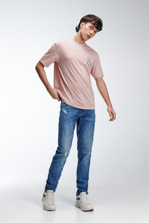 Camiseta para hombre manga corta, con estampado básico sobre el frente
