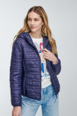 Chaqueta acolchada de capota unicolor