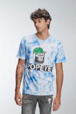 Camiseta tie dye manga corta estampado de Popeye