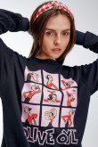 Buzo cuello redondo con estampado de Popeye