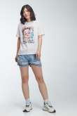 Camiseta básica manga corta estampada.