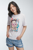 Camiseta básica manga corta estampada.
