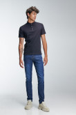 Camiseta Polo unicolor con cuello y cuello neru