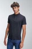 Camiseta Polo unicolor con cuello y cuello neru