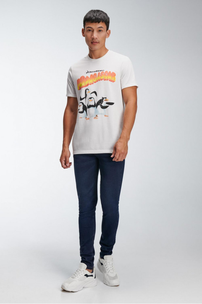 Camiseta manga corta estampada de Madagascar