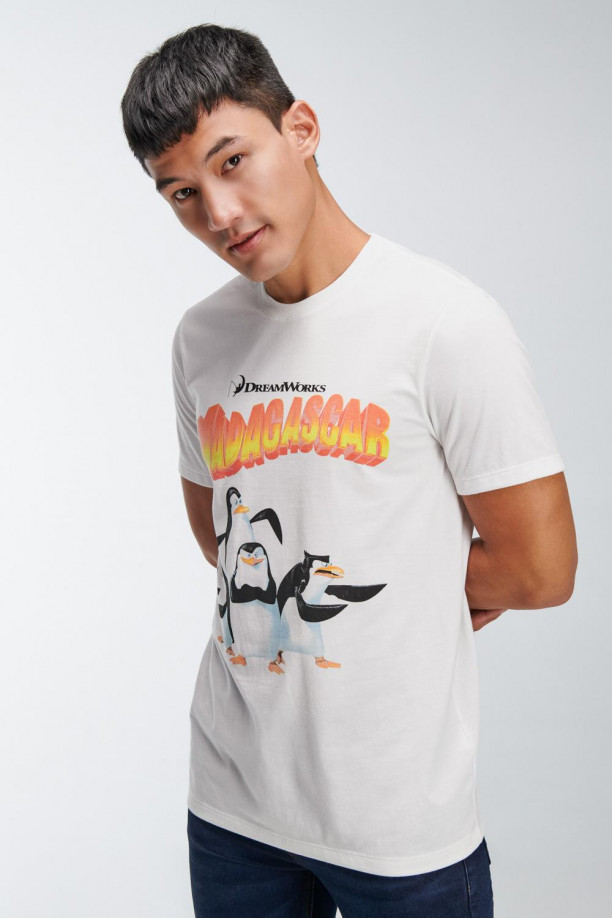 Camiseta manga corta estampada de Madagascar