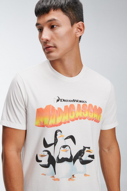 Camiseta manga corta estampada de Madagascar