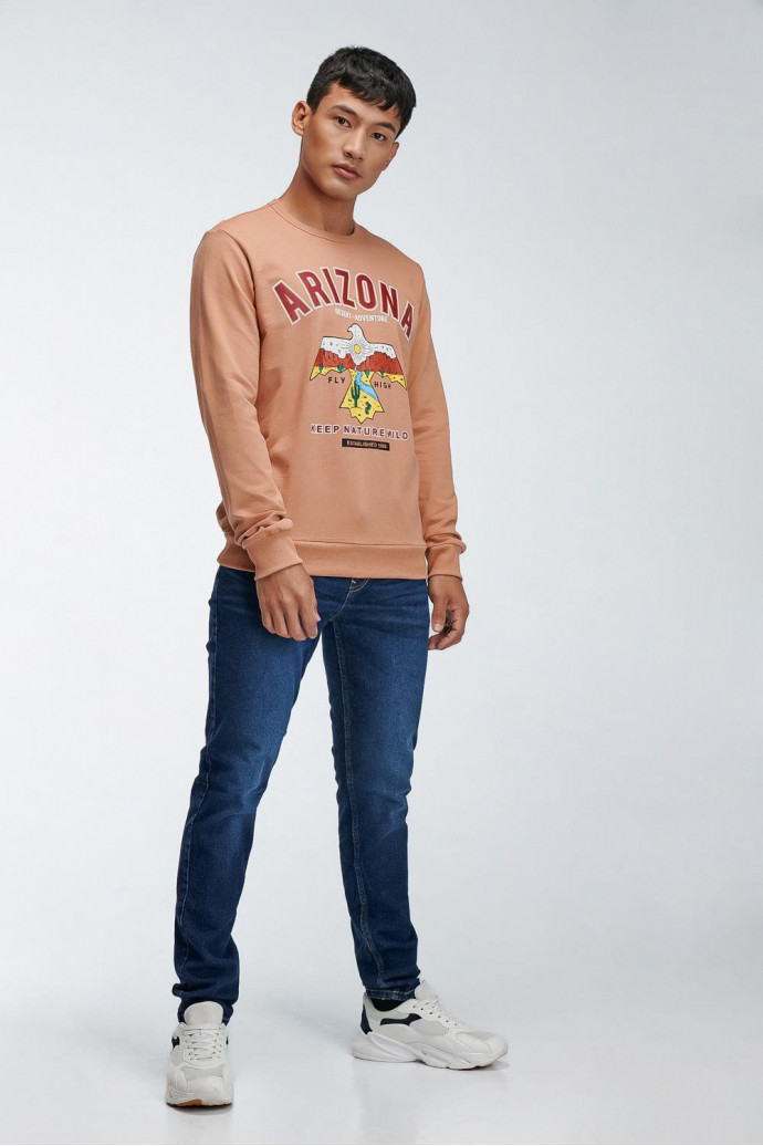 Buzo cuello redondo estampado.