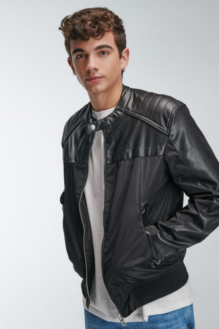 Chaqueta efecto piel