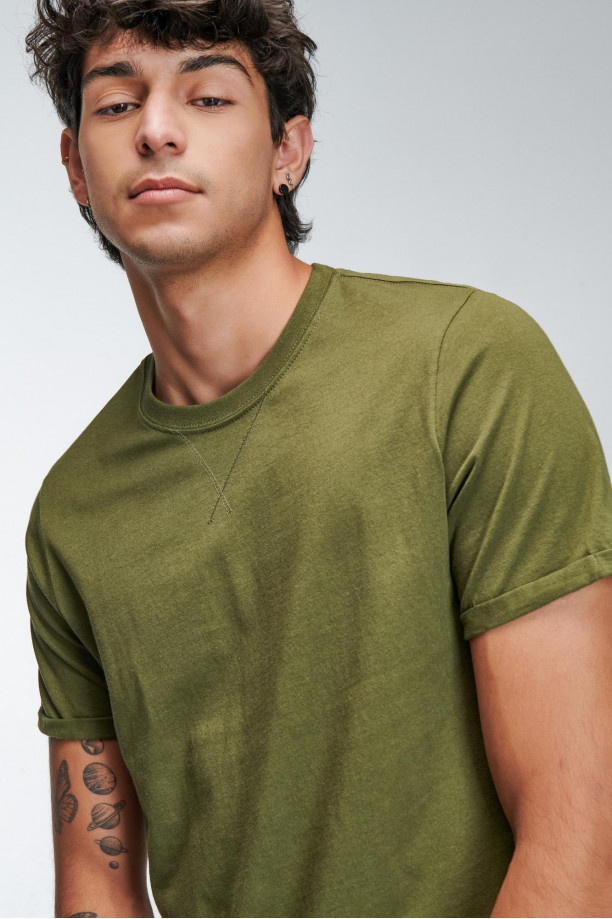 Camiseta unicolor manga corta