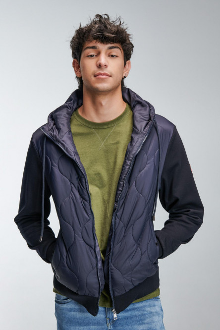 Chaqueta acolchada combinada