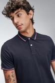 Camiseta Polo unicolor con cuello y puños tejido