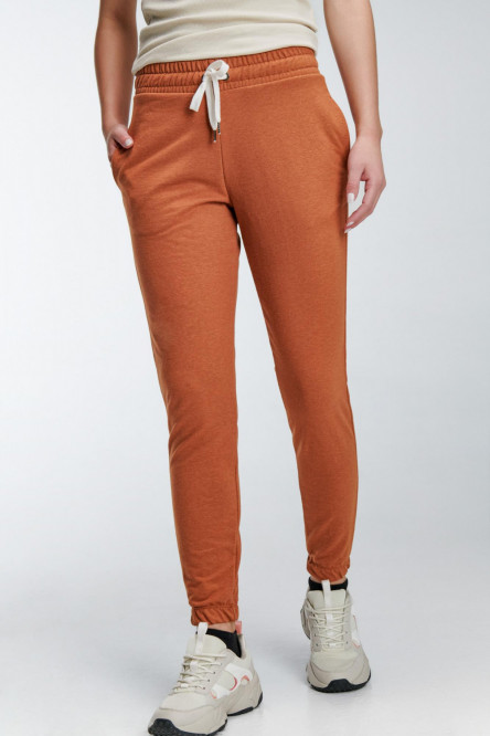 Pantalon jogger, unicolor, con bolsillos en costado