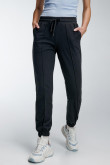Pantalon jogger, unicolor, con bolsillos en costado