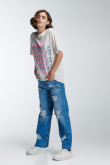Camiseta oversize manga corta estampada