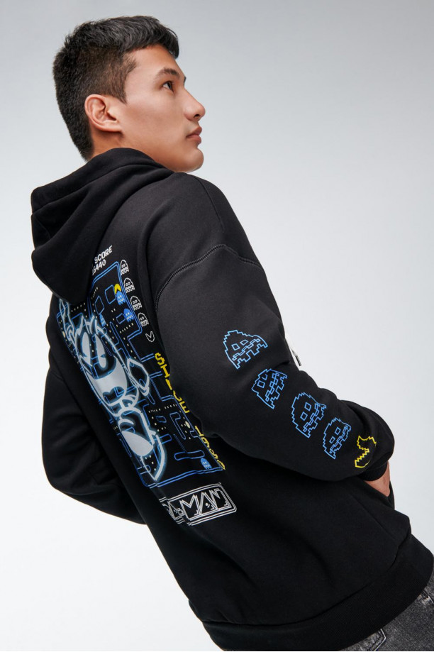 Buzo con capota, estampado de Pacman.