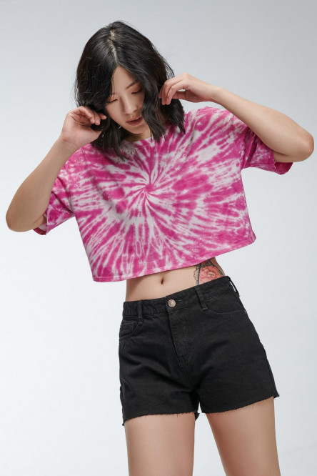 Short denim tiro alto