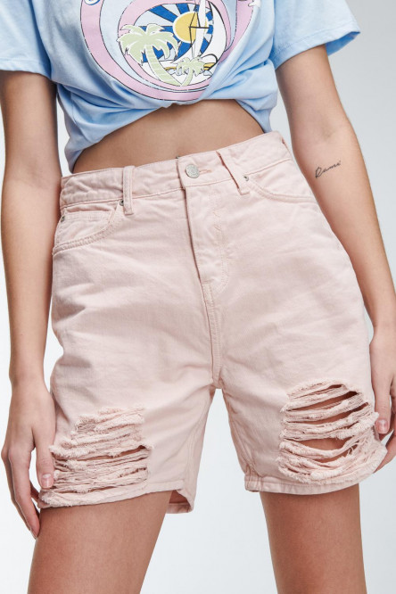Short denim tiro alto