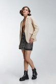 Blazer con charretera unicolor