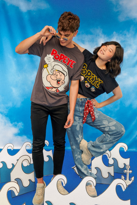 Camiseta manga corta estampado de Popeye