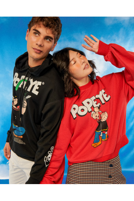 Buzo cuello redondo con estampado de Popeye