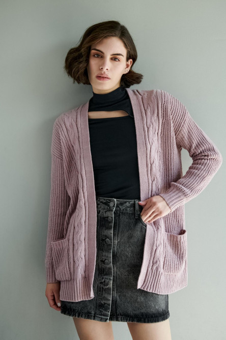Cardigan tejido con bolsillos