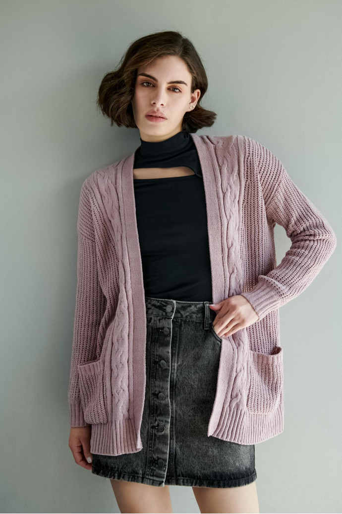 Cardigan tejido con bolsillos