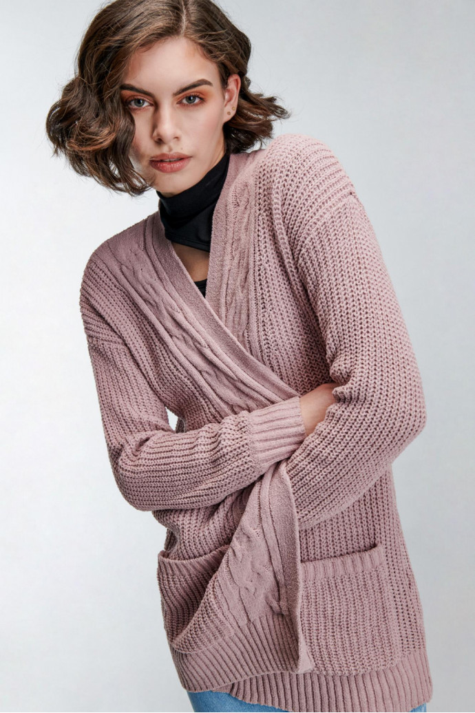 Cardigan tejido con bolsillos