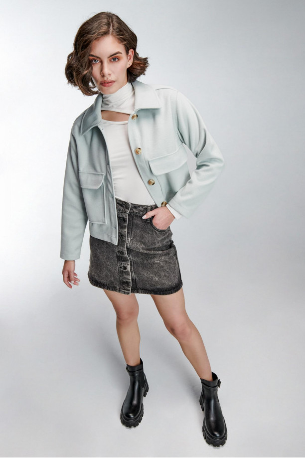 SOBRECAMISA UNICOLOR CROP