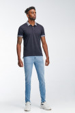 Camiseta Polo unicolor con cuello y puños tejido
