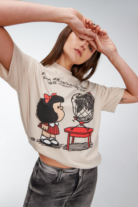 Camiseta, con estampado de Mafalda