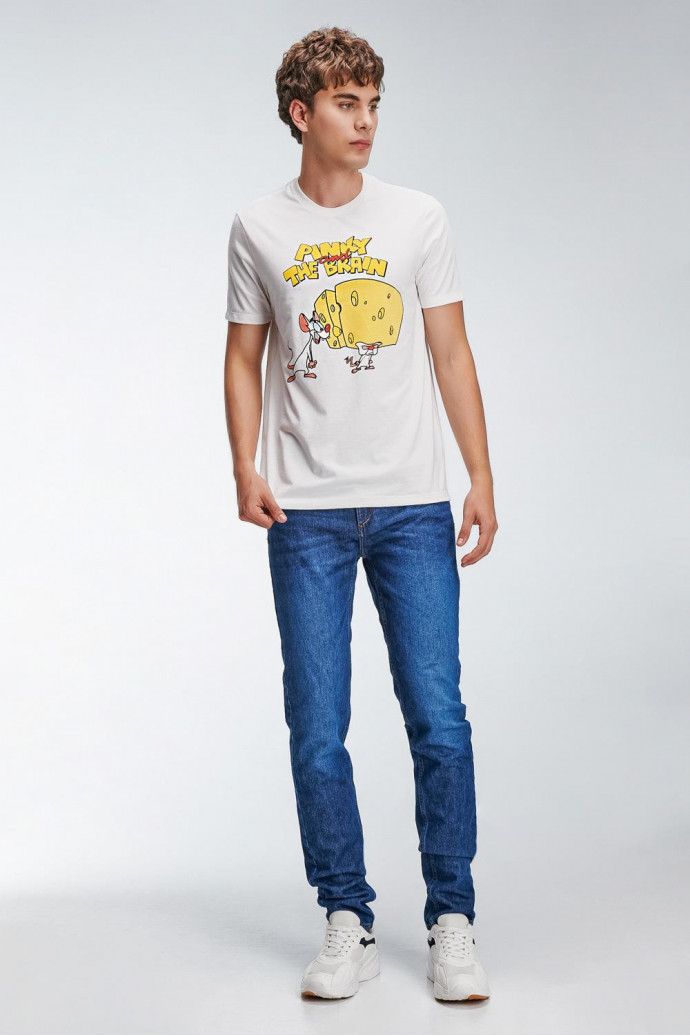 Camiseta, con estampado en frente, de Pinky & Cerebro