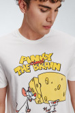 Camiseta, con estampado en frente, de Pinky & Cerebro