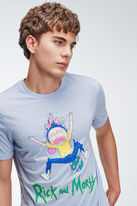 Camiseta, con estampado en frente, de Rick & Morty