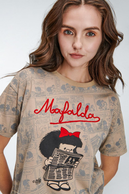 Camiseta, con estampado de Mafalda