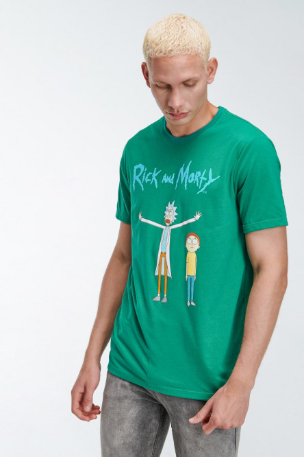 Camiseta, con estampado en frente, de Rick & Morty